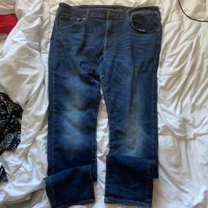 American Eagle dark blue washed skinny jeans